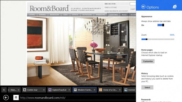 Die Tableiste wird auf Wunsch immer eingeblendet.